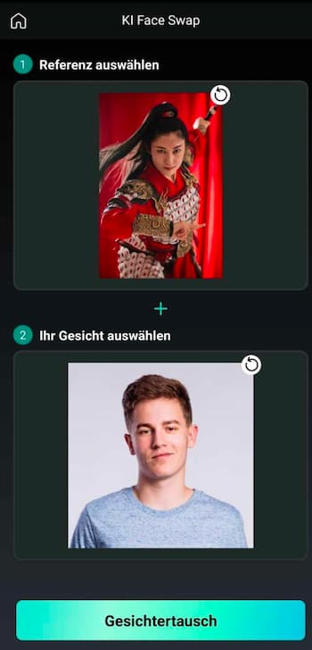 PhotoDirector App - Gesichter tauschen